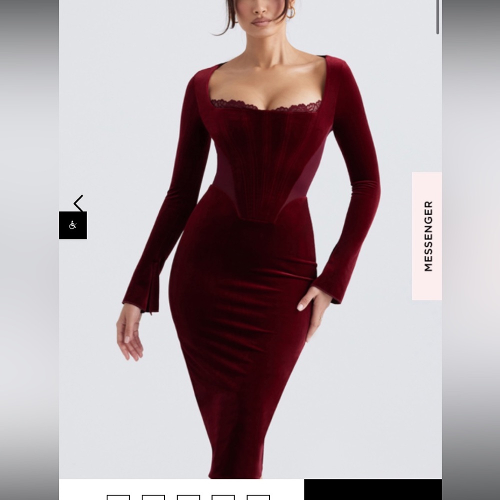 House of CB - Solaine wine velvet corset dress ALTERED